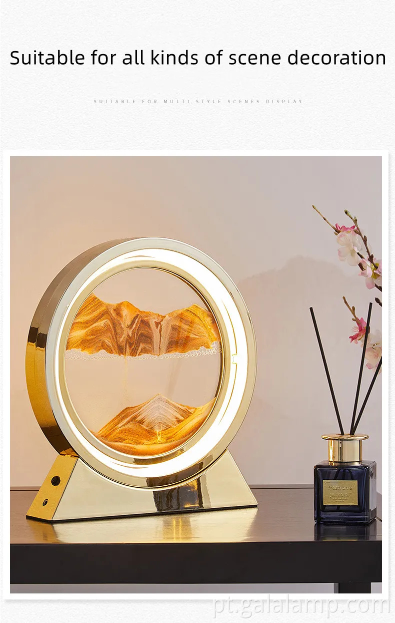 Pintura de areia movediça em 3D, luz noturna, artesanato de ornamento